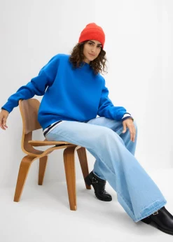 bonprix bonprix Sudadera holgada Azul ártico Sale