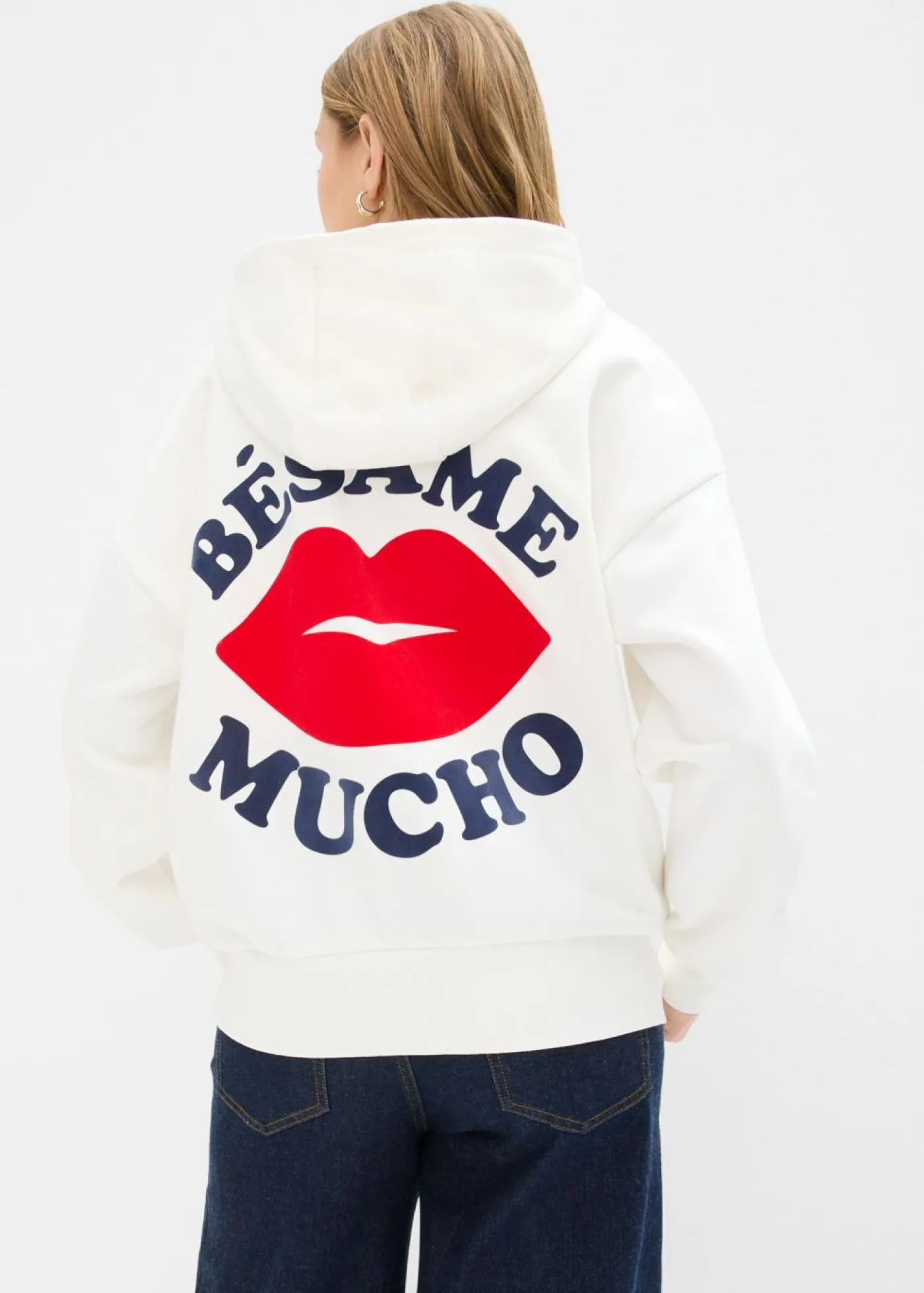 bonprix bonprix Sudadera holgada Blanco lana Sale