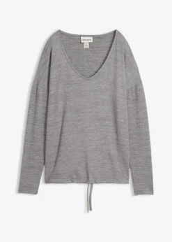 bonprix bonprix Sudadera holgada con aspecto de punto gris jaspeado moteado