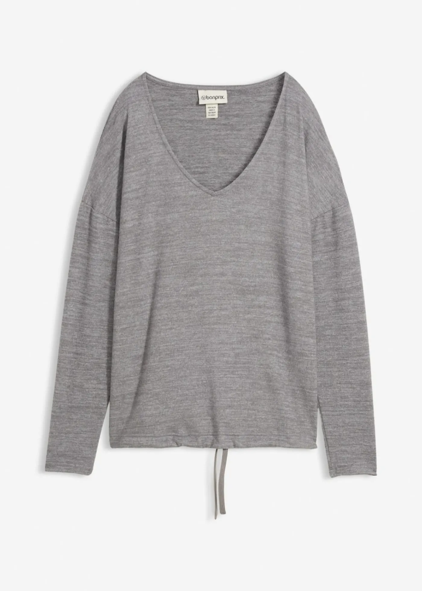 bonprix bonprix Sudadera holgada con aspecto de punto gris jaspeado moteado