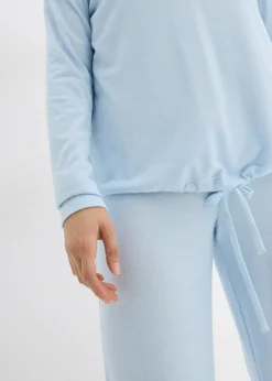 bonprix bonprix Sudadera holgada con aspecto de punto azul pálido moteado Sale