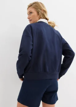 bonprix bonprix Sudadera holgada con bordado Azul marino Online