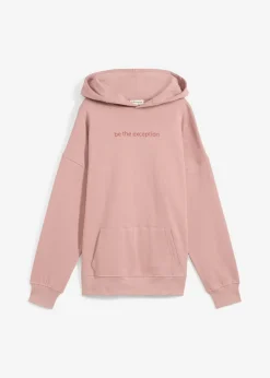 bonprix bonprix Sudadera holgada de algodón orgánico puro Rosa palo Online