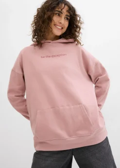 bonprix bonprix Sudadera holgada de algodón orgánico puro Rosa palo Online