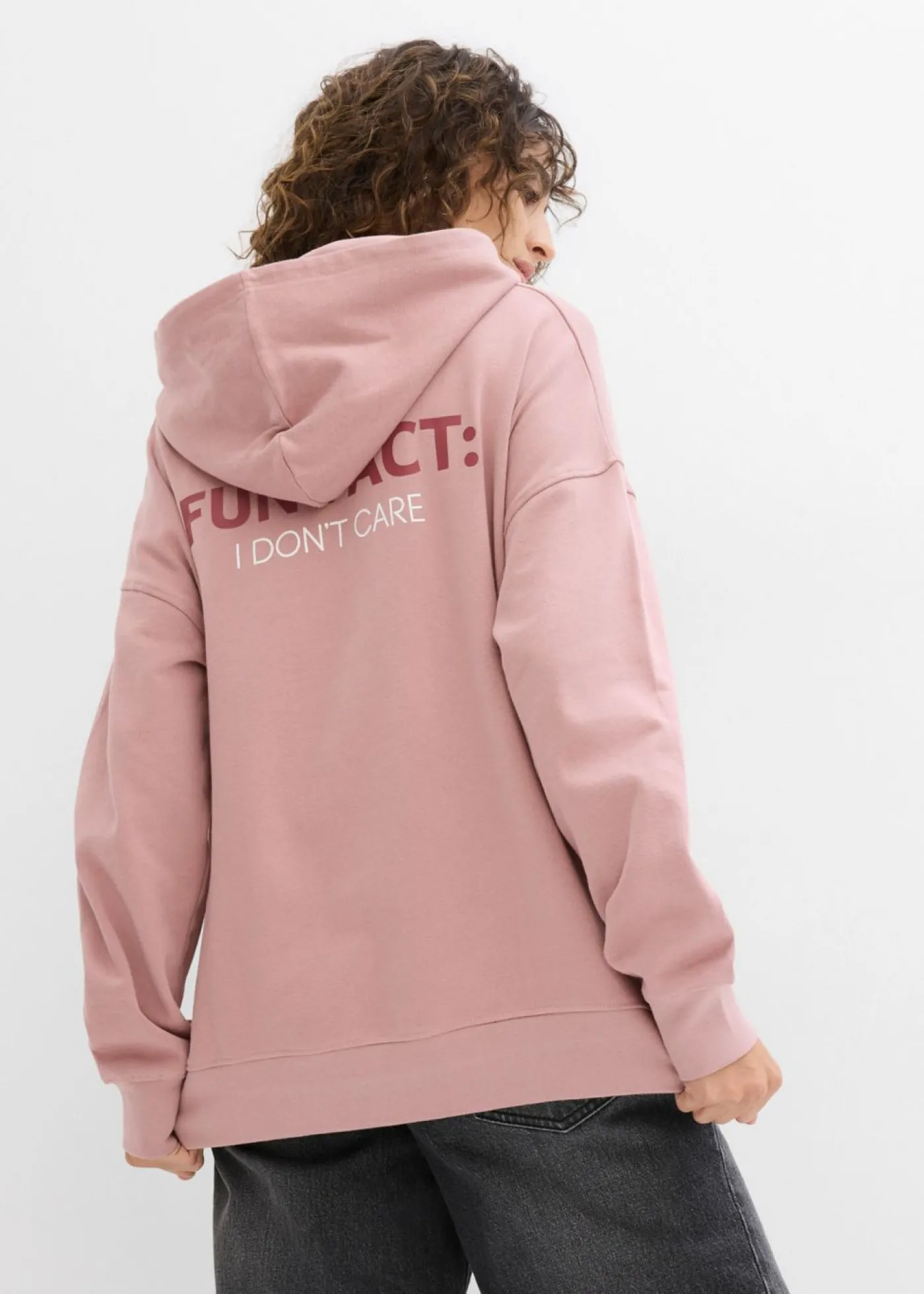 bonprix bonprix Sudadera holgada de algodón orgánico puro Rosa palo Online