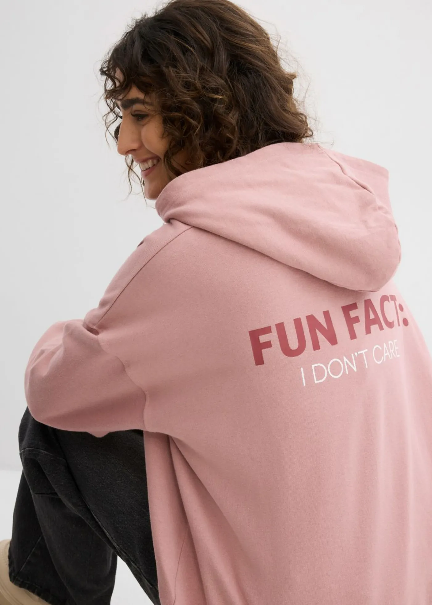bonprix bonprix Sudadera holgada de algodón orgánico puro Rosa palo Online