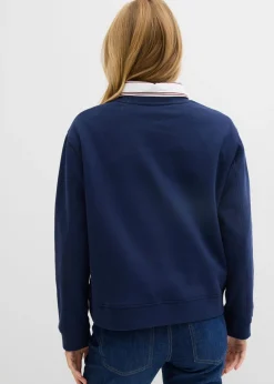 bonprix bonprix Sudadera holgada de algodón puro Azul marino
