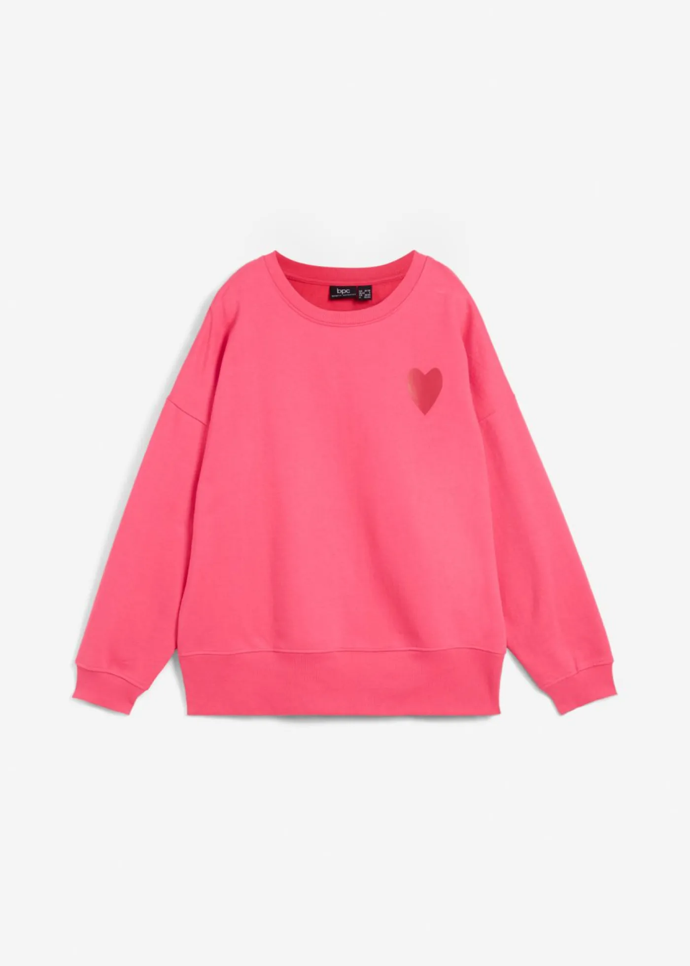bonprix bonprix Sudadera holgada de algodón orgánico rosa oscuro/rojo cayena Outlet