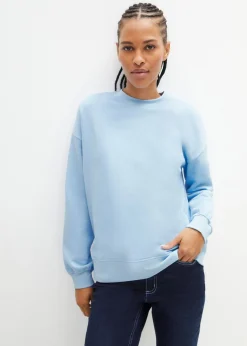 bonprix bonprix Sudadera holgada de algodón puro Azul claro Outlet
