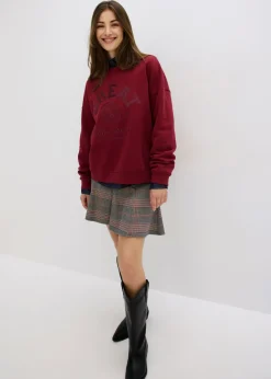 bonprix bonprix Sudadera holgada de algodón puro Rojo