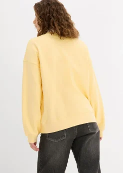 bonprix bonprix Sudadera holgada de algodón puro Amarillo crema Clearance