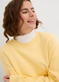 bonprix bonprix Sudadera holgada de algodón puro Amarillo crema Clearance
