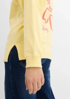 bonprix bonprix Sudadera holgada de algodón orgánico amarillo claro/salmón claro New