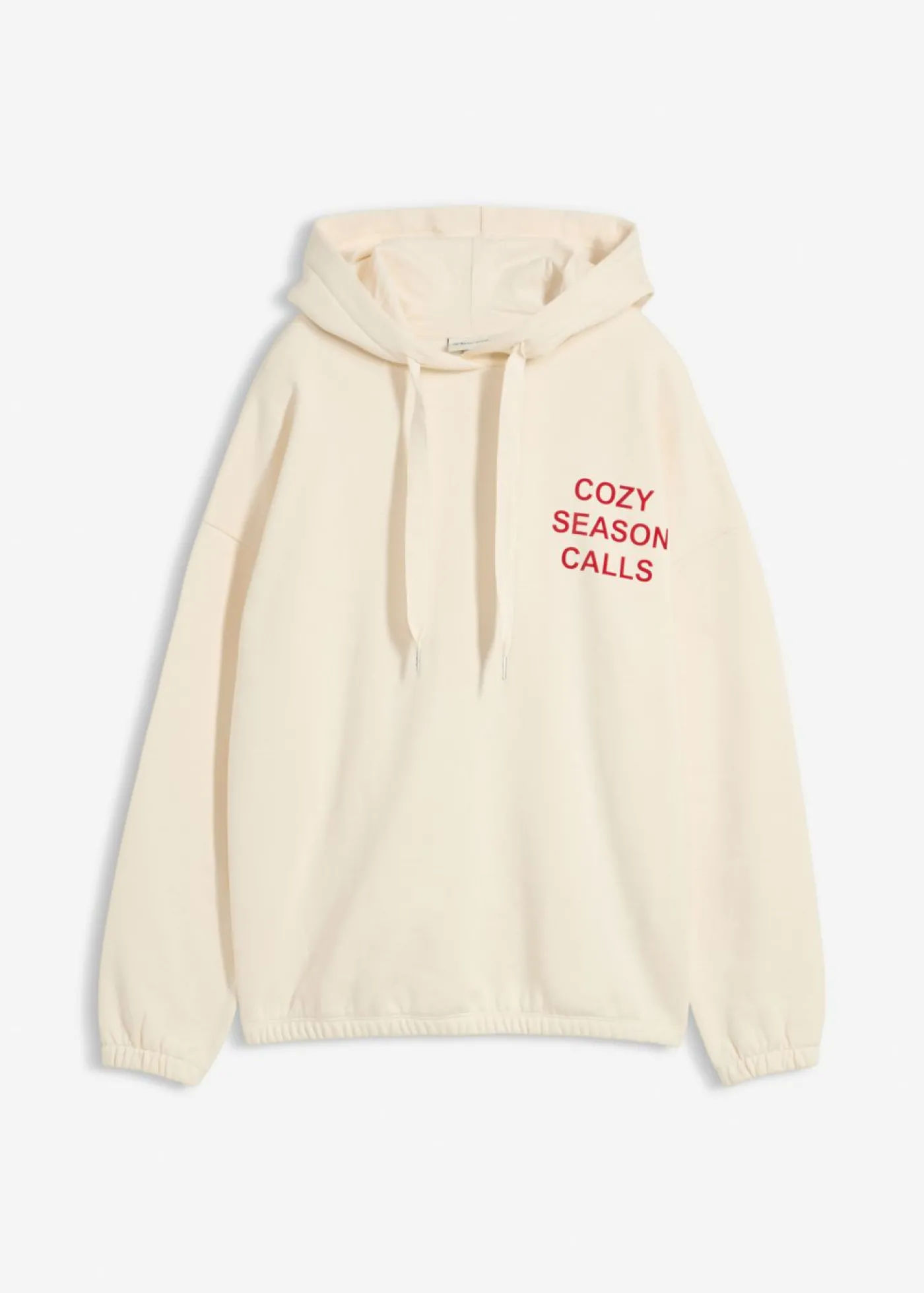 bonprix bonprix Sudadera holgada de algodón puro beige natural-rojo salsa Online