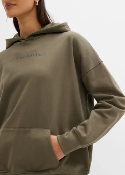 bonprix bonprix Sudadera holgada de algodón orgánico puro Verde oliva oscuro Best