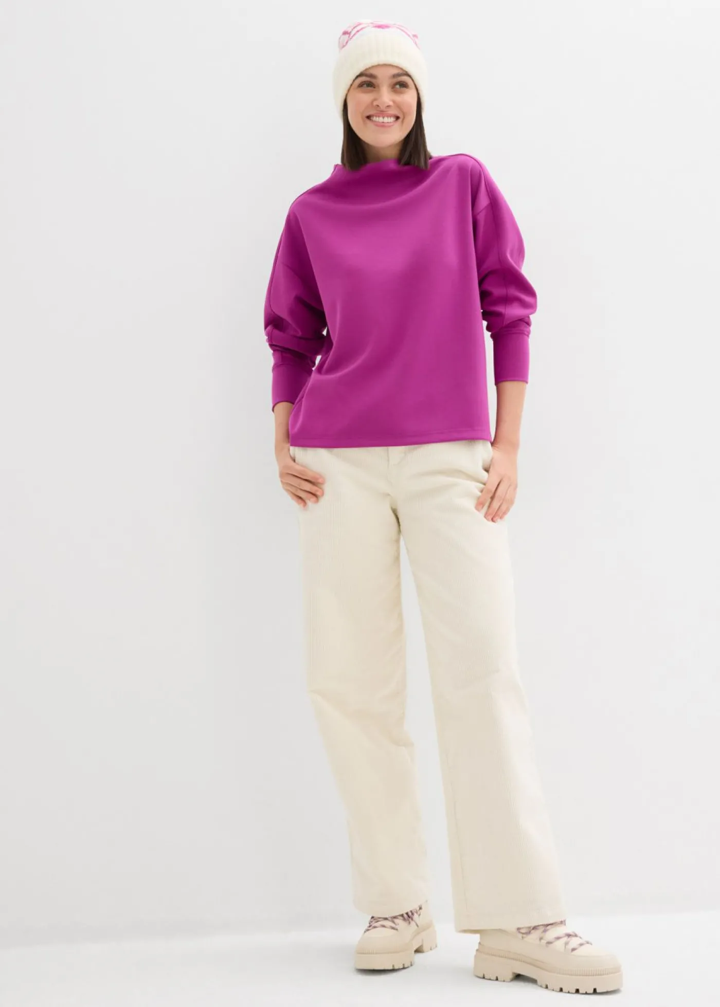 bonprix bonprix Sudadera holgada de neopreno suave Fucsia oscuro Best