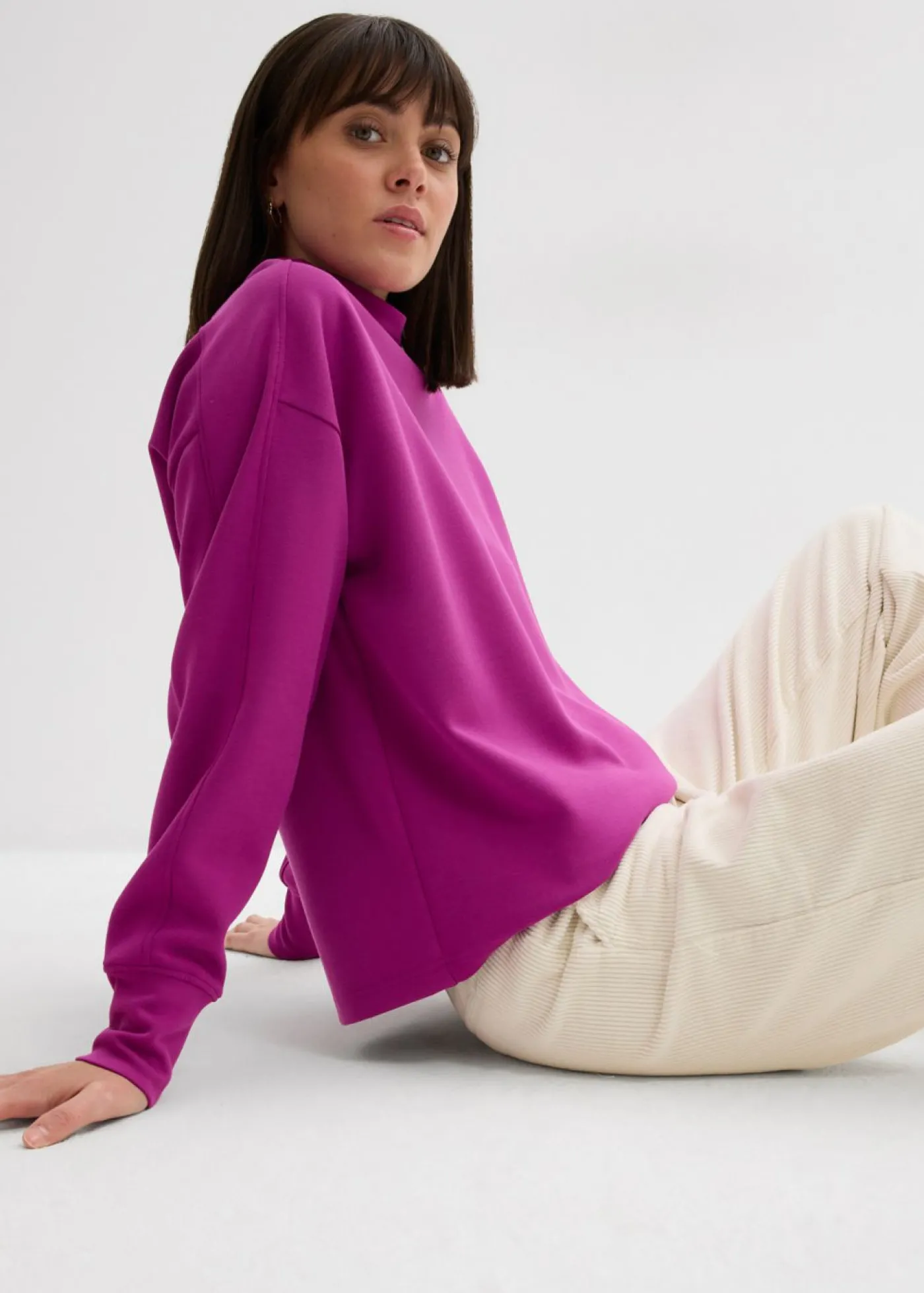 bonprix bonprix Sudadera holgada de neopreno suave Fucsia oscuro Best