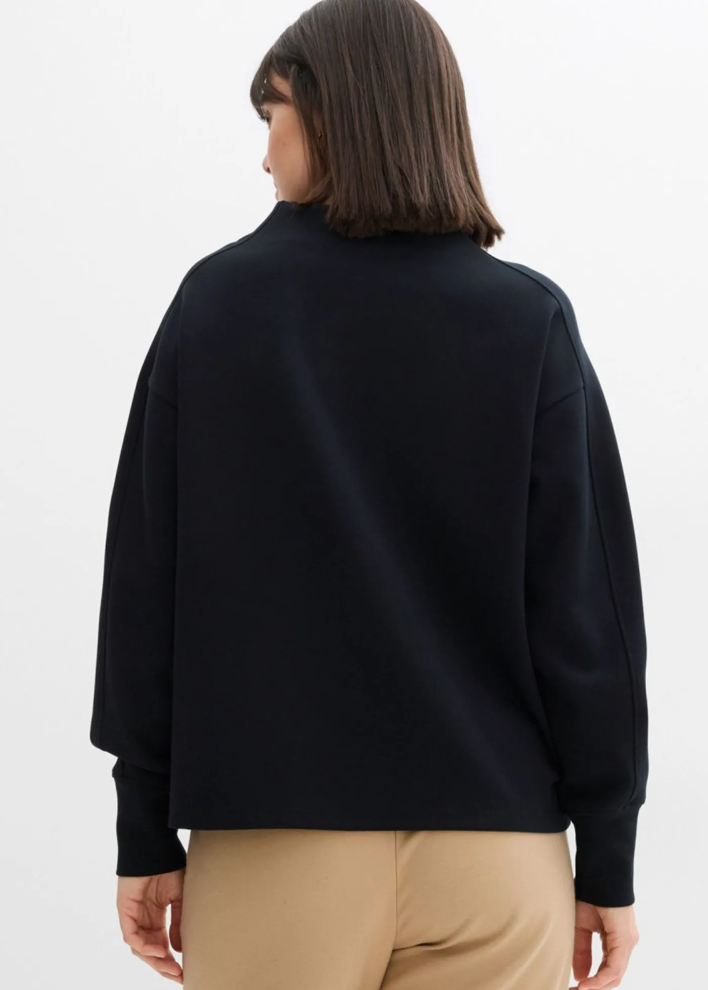 bonprix bonprix Sudadera holgada de neopreno suave Negro Outlet