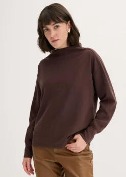 bonprix bonprix Sudadera holgada de neopreno suave Marrón oscuro New