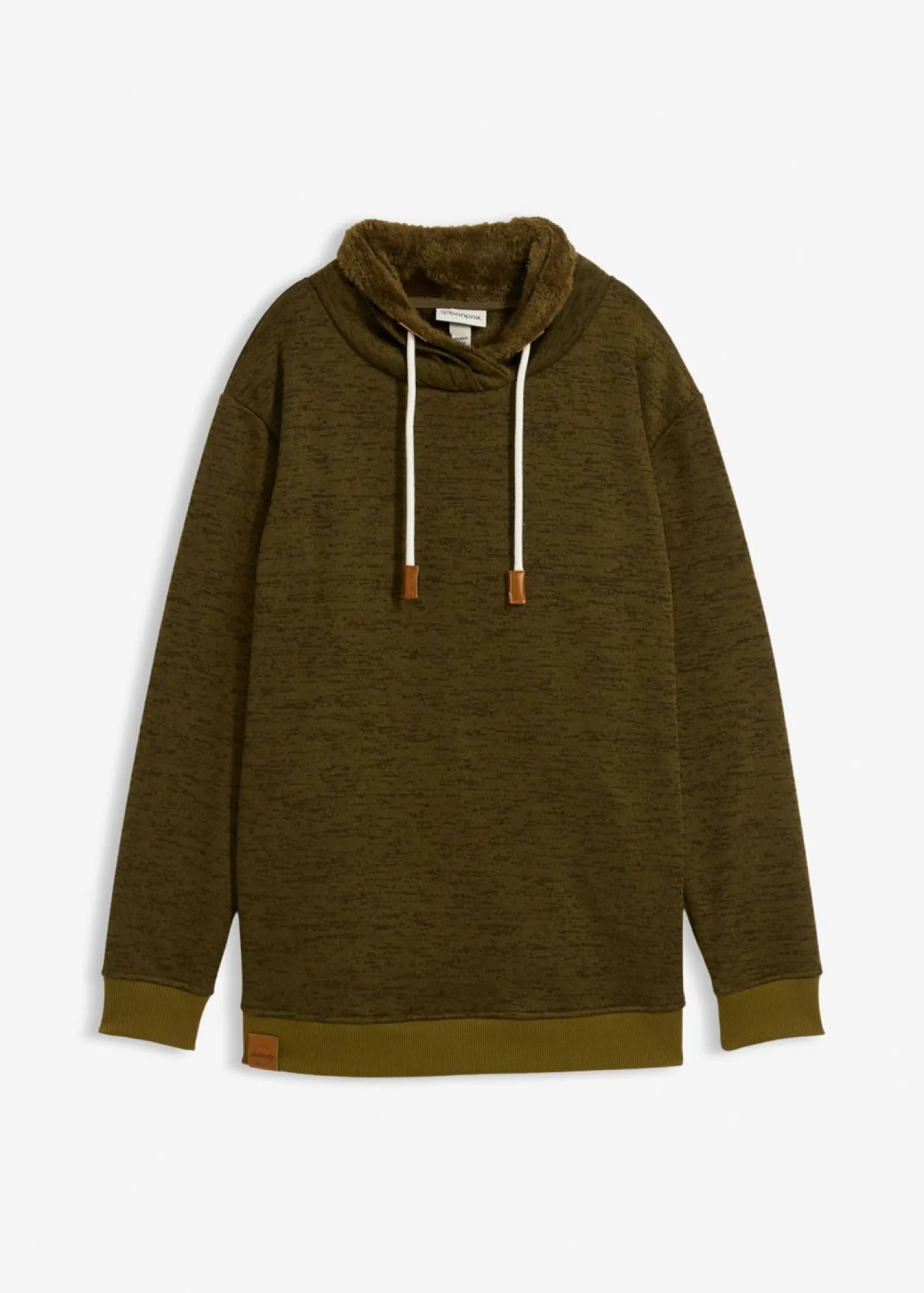 bonprix bonprix Sudadera larga Verde oliva jaspeado Clearance