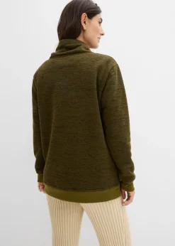 bonprix bonprix Sudadera larga Verde oliva jaspeado Clearance