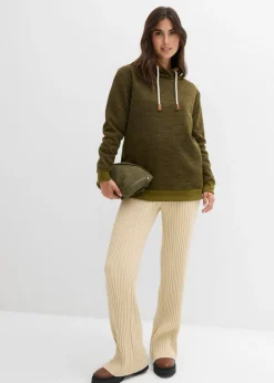 bonprix bonprix Sudadera larga Verde oliva jaspeado Clearance