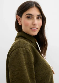 bonprix bonprix Sudadera larga Verde oliva jaspeado Clearance