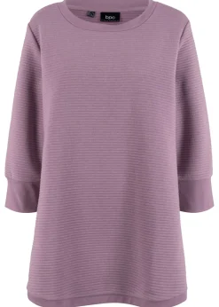 bonprix bonprix Sudadera larga con viscosa Lavanda mate Sale
