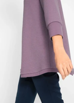 bonprix bonprix Sudadera larga con viscosa Lavanda mate Sale