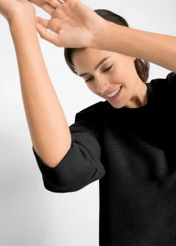 bonprix bonprix Sudadera larga con viscosa Negro Clearance