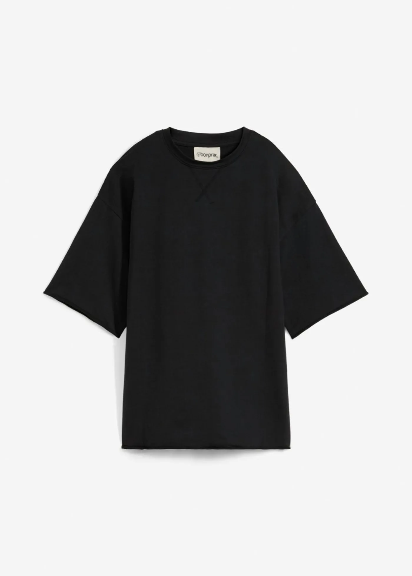 bonprix bonprix Sudadera larga de algodón puro Negro