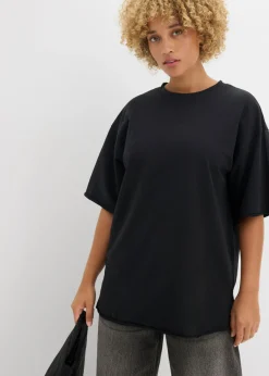 bonprix bonprix Sudadera larga de algodón puro Negro