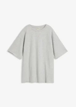 bonprix bonprix Sudadera larga de algodón puro Gris claro jaspeado New
