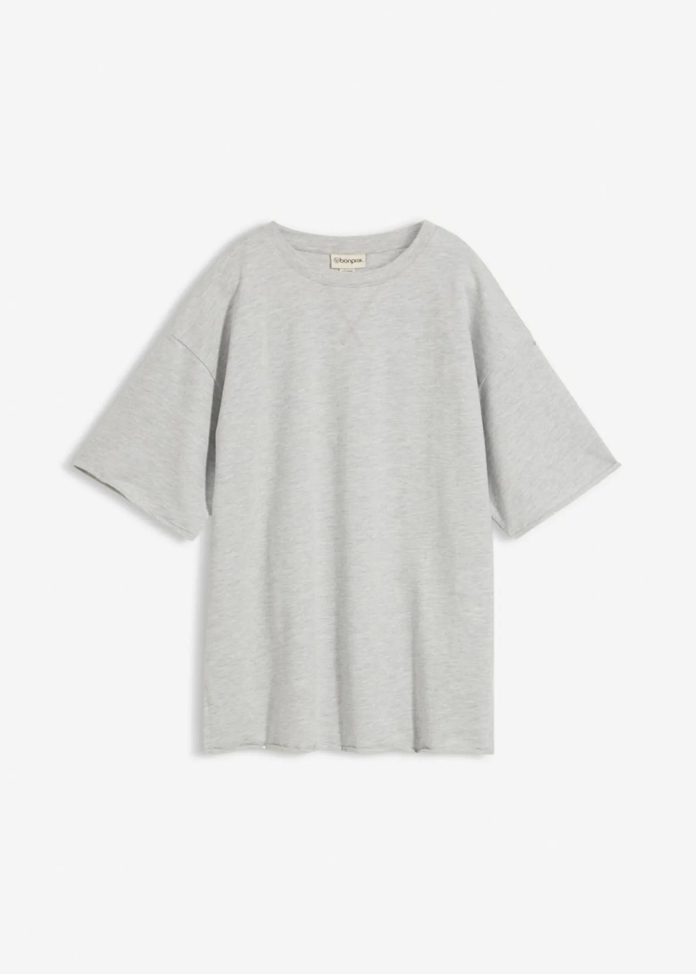 bonprix bonprix Sudadera larga de algodón puro Gris claro jaspeado New