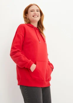 bonprix bonprix Sudadera oversize con capucha Rojo Hot