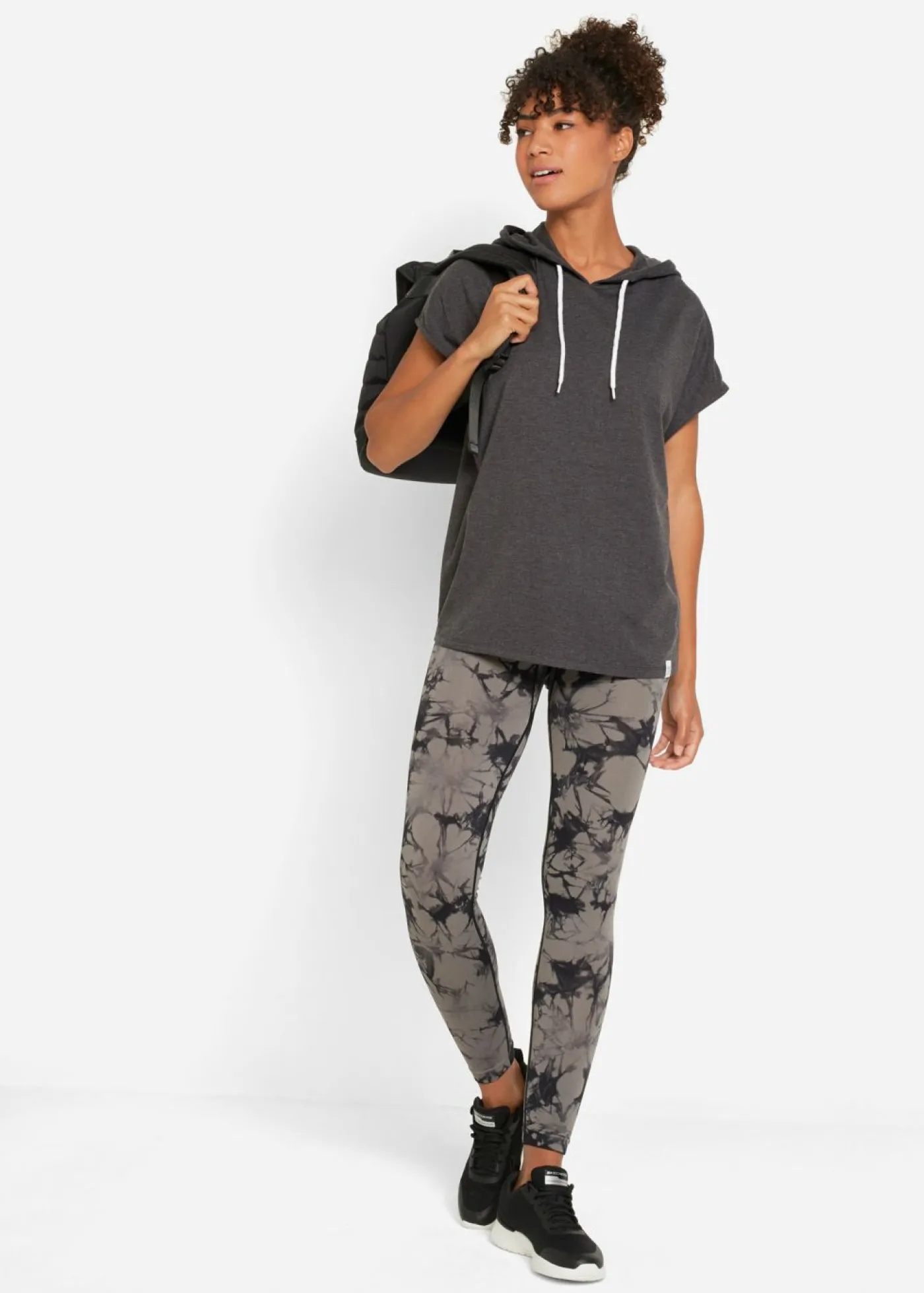 bonprix bonprix Sudadera oversize con capucha Antracita jaspeado Online