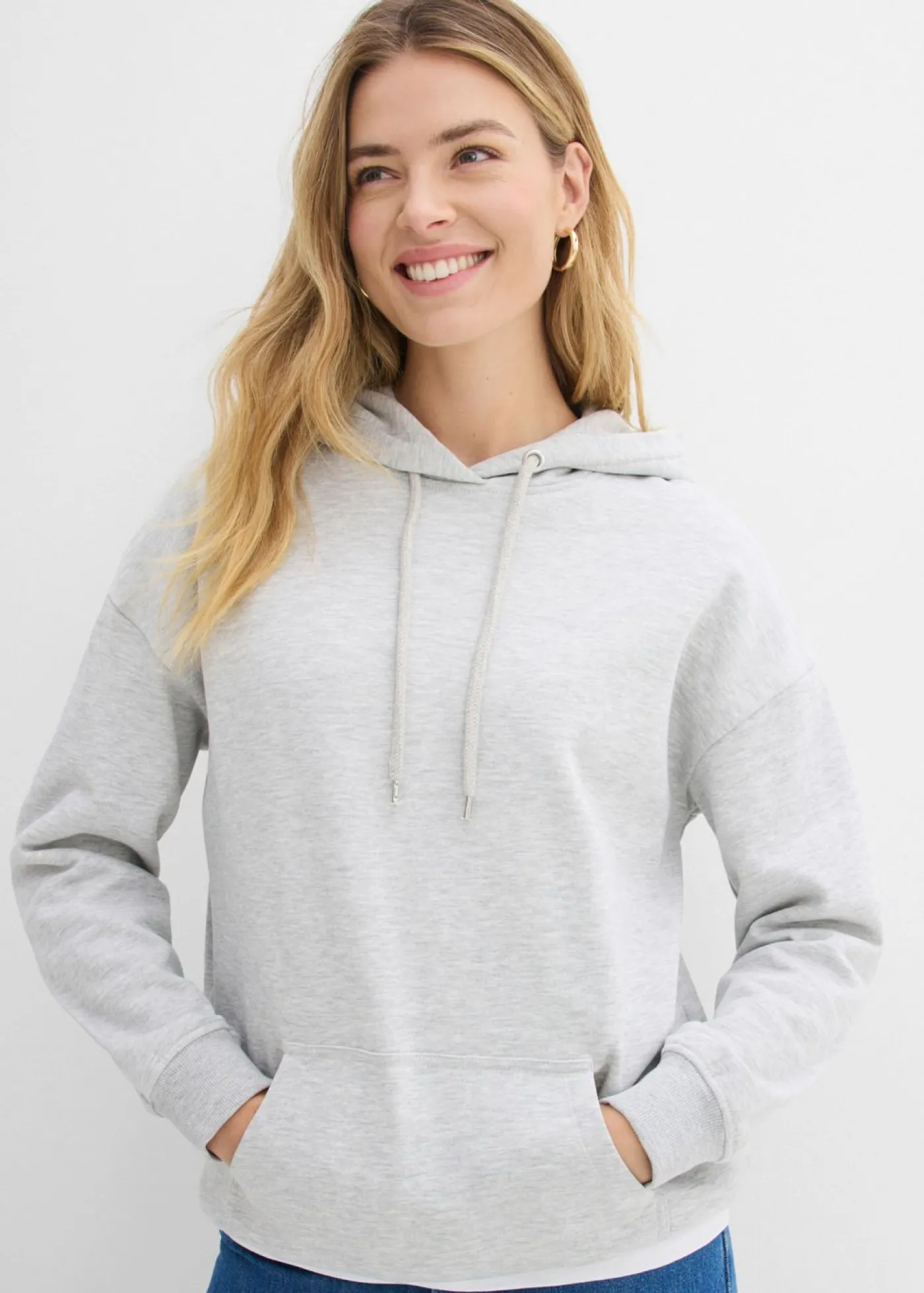 bonprix bonprix Sudadera oversize con capucha Gris claro jaspeado Best