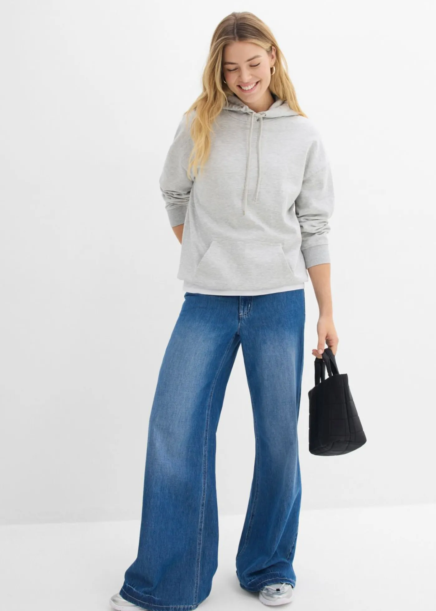 bonprix bonprix Sudadera oversize con capucha Gris claro jaspeado Best