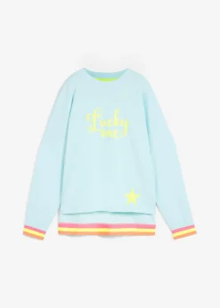 bonprix bonprix Sudadera oversize con puños multicolores de algodón puro menta polar New