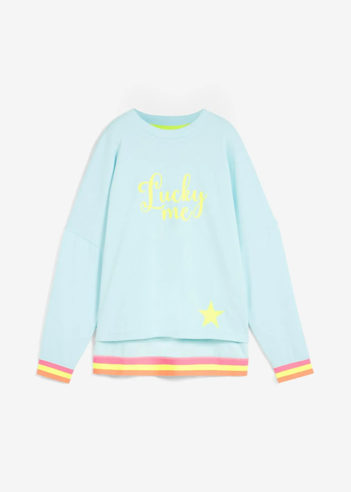 bonprix bonprix Sudadera oversize con puños multicolores de algodón puro menta polar New
