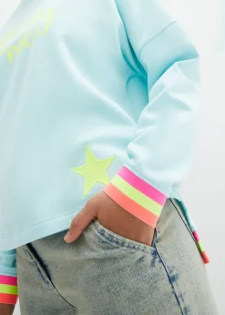 bonprix bonprix Sudadera oversize con puños multicolores de algodón puro menta polar New