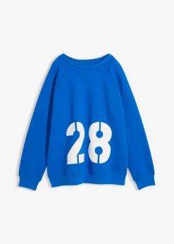 bonprix bonprix Sudadera oversize de algodón orgánico Azul ártico-blanco Best