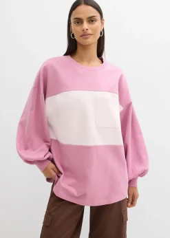 bonprix bonprix Sudadera oversize de algodón orgánico Malva-rosa claro Discount