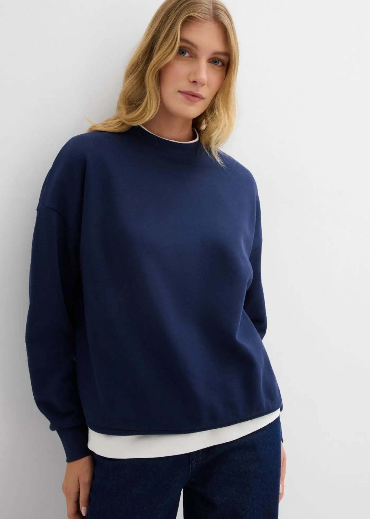bonprix bonprix Sudadera oversize de algodón orgánico Azul marino Clearance