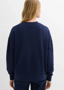 bonprix bonprix Sudadera oversize de algodón orgánico Azul marino Clearance