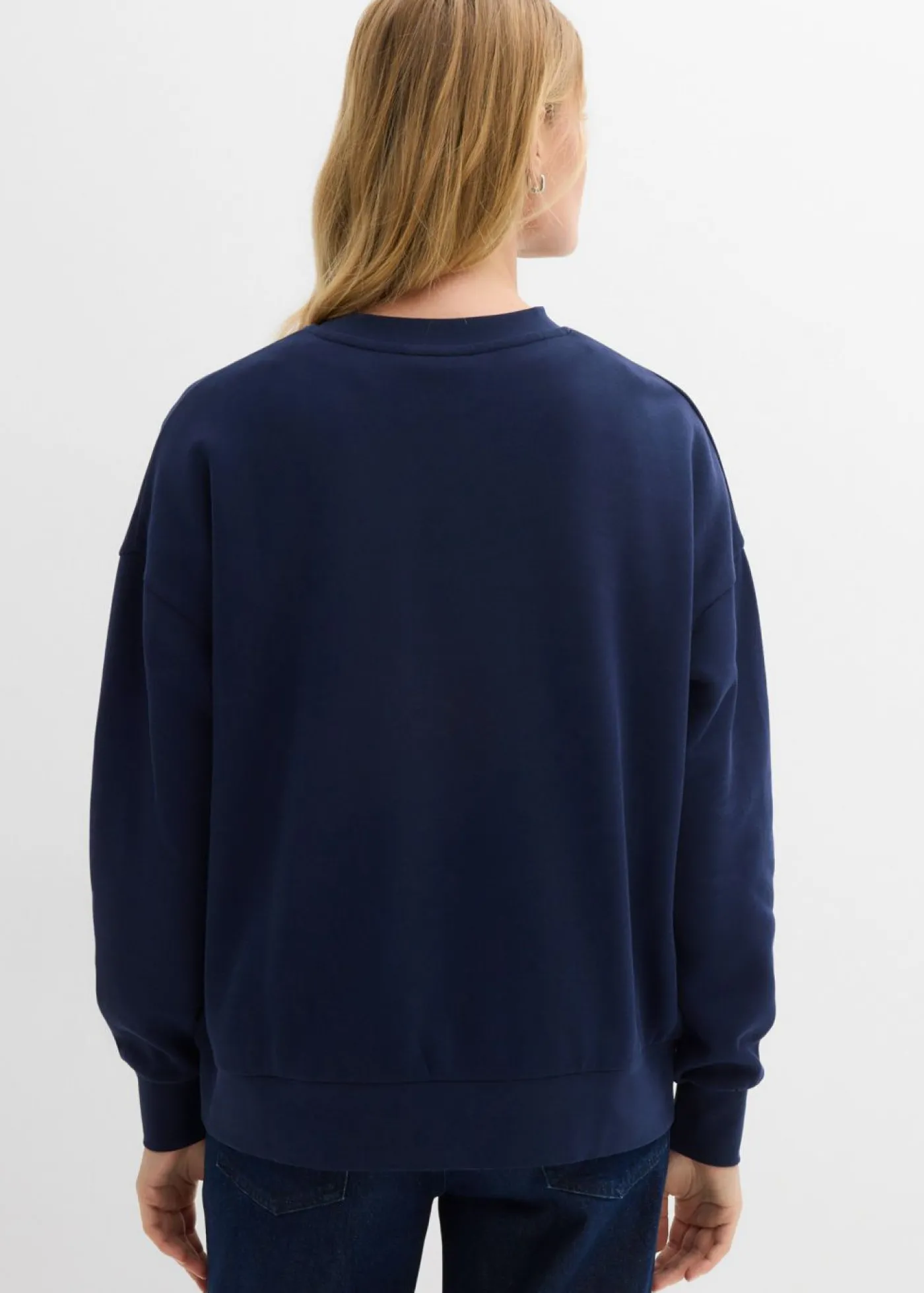 bonprix bonprix Sudadera oversize de algodón orgánico Azul marino Clearance