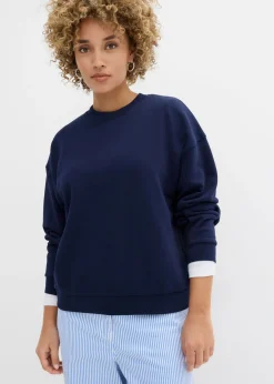 bonprix bonprix Sudadera oversize de algodón orgánico Azul marino Best