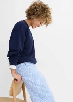 bonprix bonprix Sudadera oversize de algodón orgánico Azul marino Best