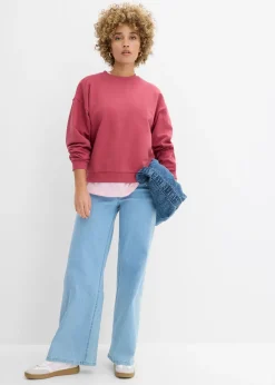 bonprix bonprix Sudadera oversize de algodón orgánico Rojo Clearance
