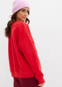 bonprix bonprix Sudadera oversize de mezcla de algodón fresa-rosa cristal